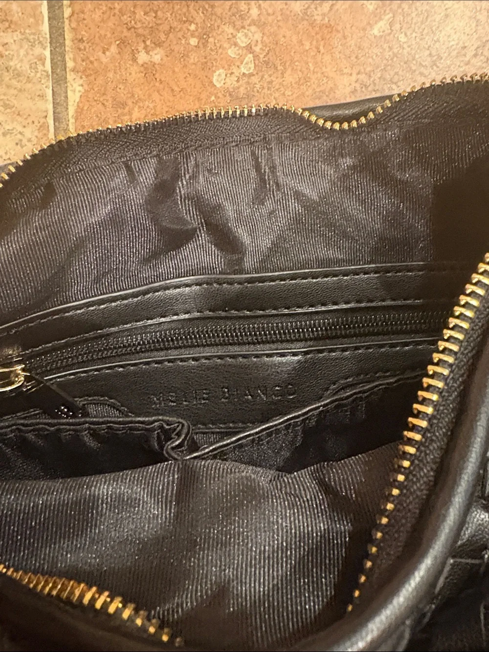 Melie Bianco Black Woven Hobo Shoulder Bag